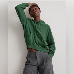 Madewell Terry Relaxed Raglan-Sleeve Sweatshirt, Green Women's Hoodie, Size XL